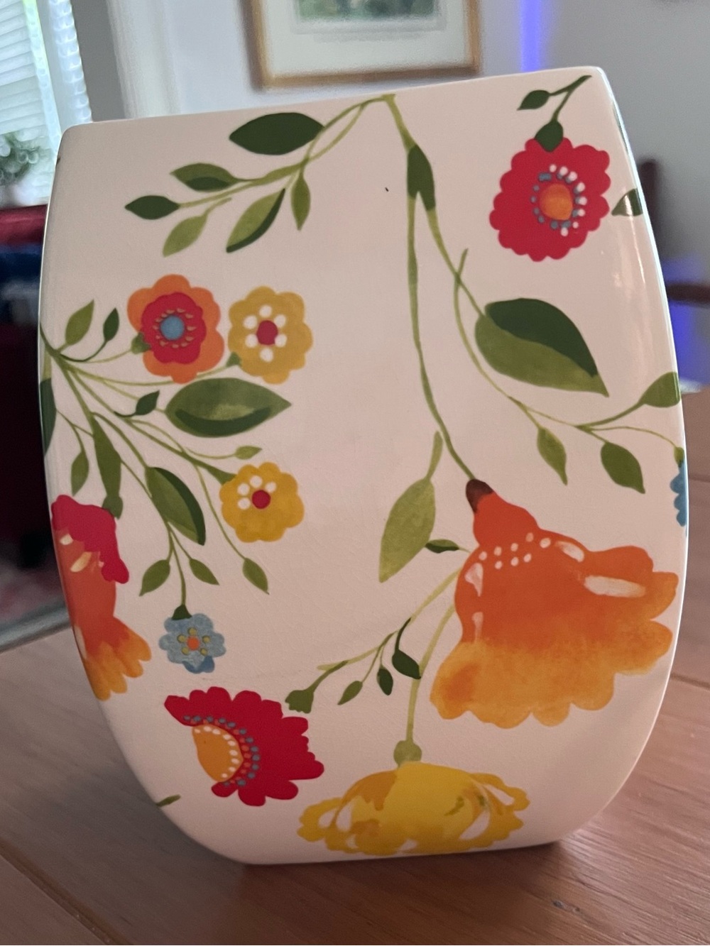 Spode Floral Accent Vase in White, Orange, Yellow, Red, Green, Blue